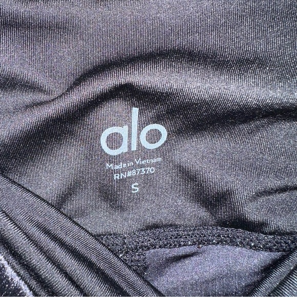 Alo Yoga High Waist Posh Velvet Legging In Black Size Small - Picture 8 of 9